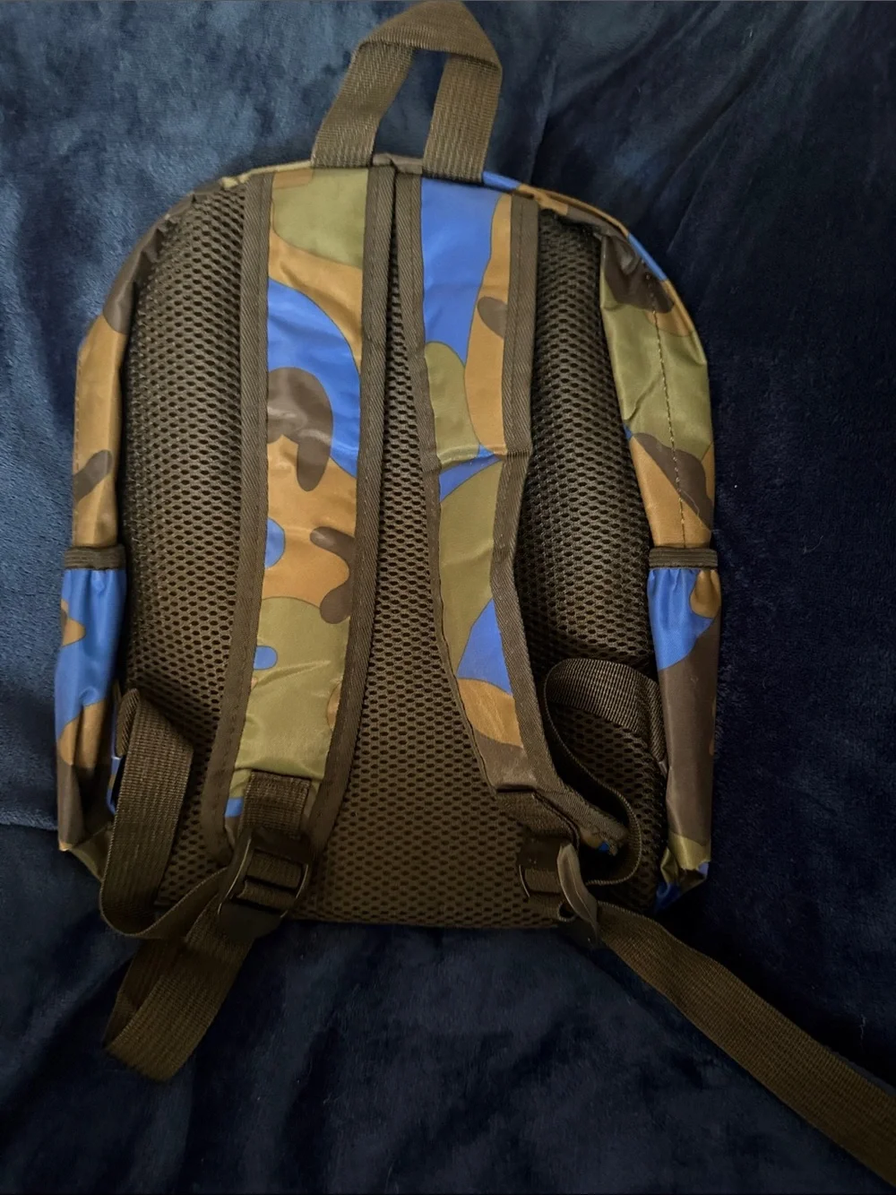 Camouflage Blue & Brown kids Backpack- new